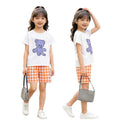 Girls' summer outfit set  new style: girls' shorts and top two-piece set for mid-to-large children, sweet summer style