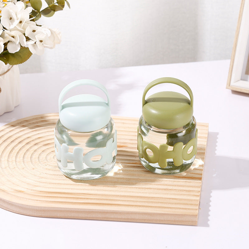 Influencer-style lettered glass cup set - minimalist coffee mug for women - perfect for water or as a small gift - glass water cup