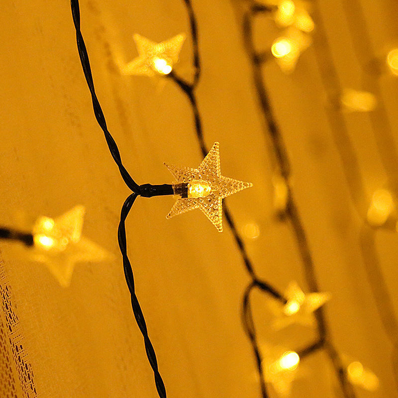 LED solar energy project small colorful lights flashing lights string lights household outdoor garden balcony decorative lights waterproof star lights