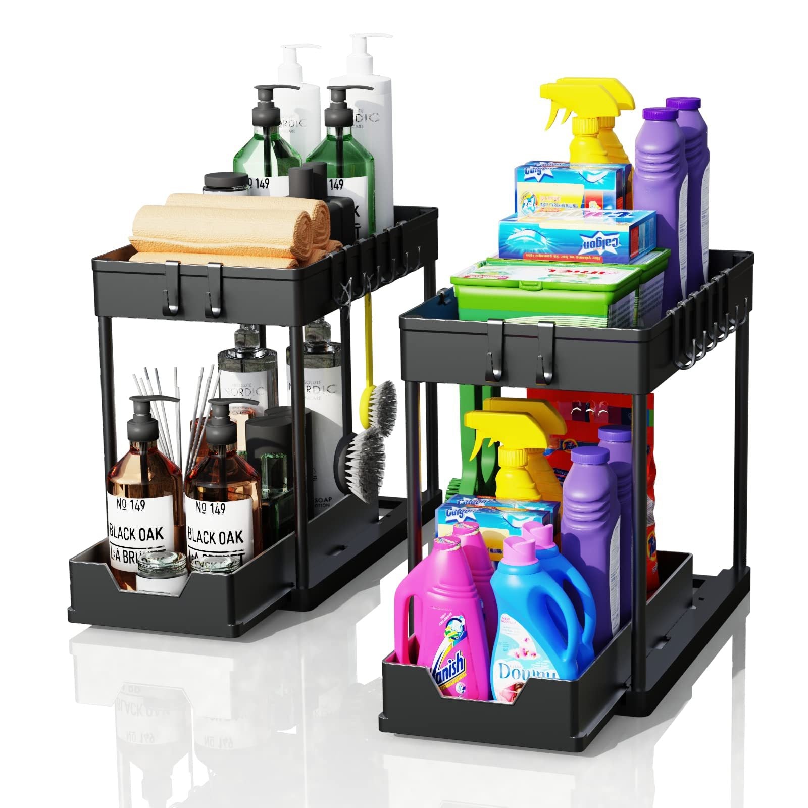 pull-out double-layer shelf kitchen sink disassembly and assembly storage countertop spice rack seasoning storage rack