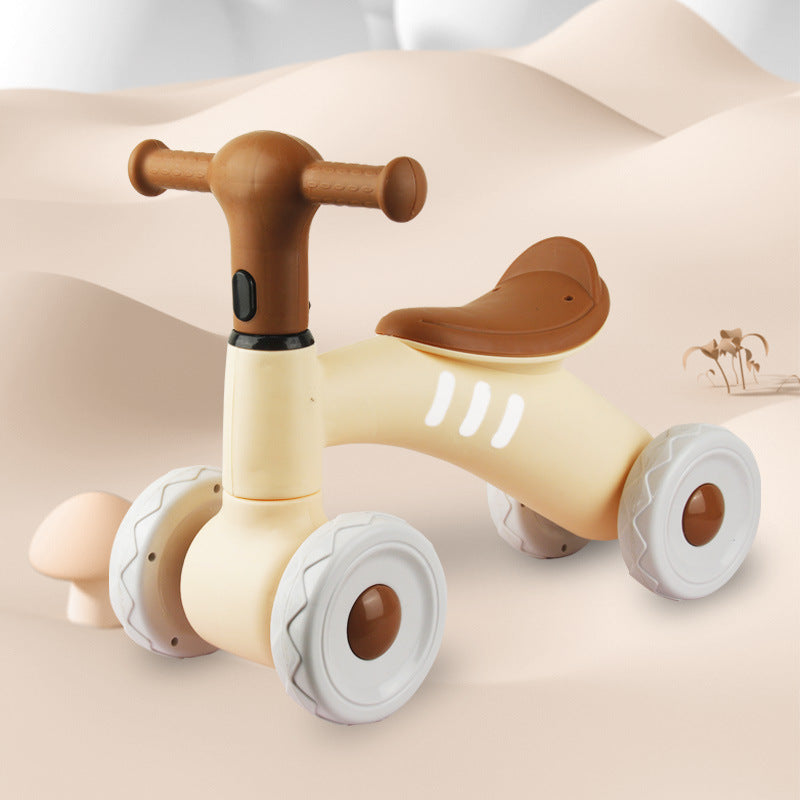 Kids' balance bike - 1-3 years old - four-wheel, footless, toddler training wheels, children's glider bike