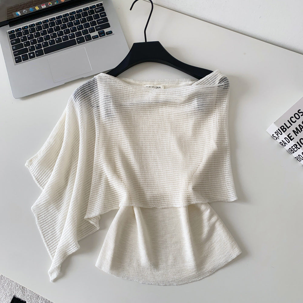 Korean style commute-inspired patchwork knit camisole - women's summer outerwear, slim fit, high-end, soft & elegant top