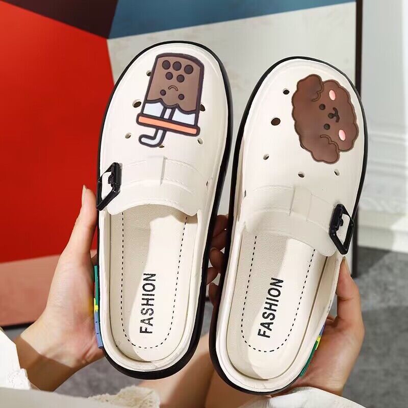 Crocs spring & fall slippers women's outwear popular beach shoes soft bottom ultra-light genuine casual soft toe women's shoes