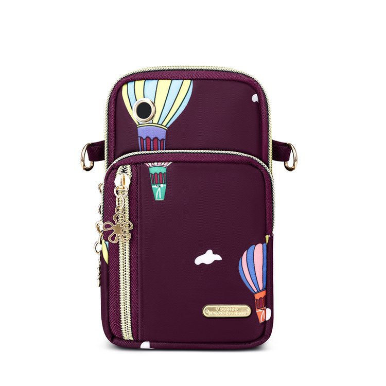 Simple vertical casual mobile phone bag women's Oxford cloth lightweight messenger bag outdoor commuting portable shoulder small square bag