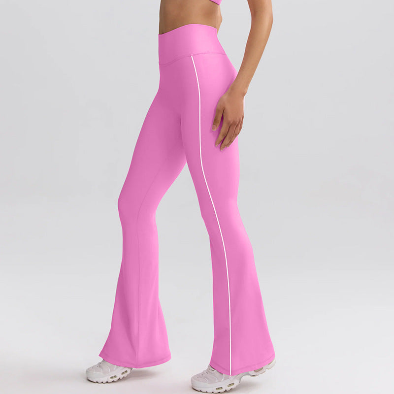 stripes yoga pants flared women's pants high waist hip lifting outdoor sports slimming look wide leg slightly flared yoga pants for women