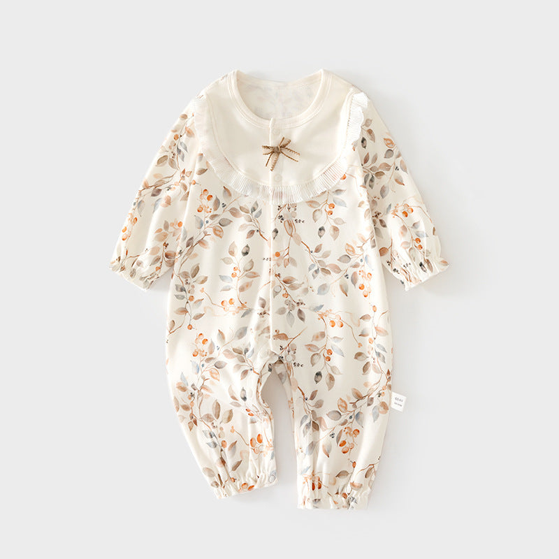 Babibele baby onesie - seamless spring/autumn newborn cotton romper - unisex infant & toddler crawling suit