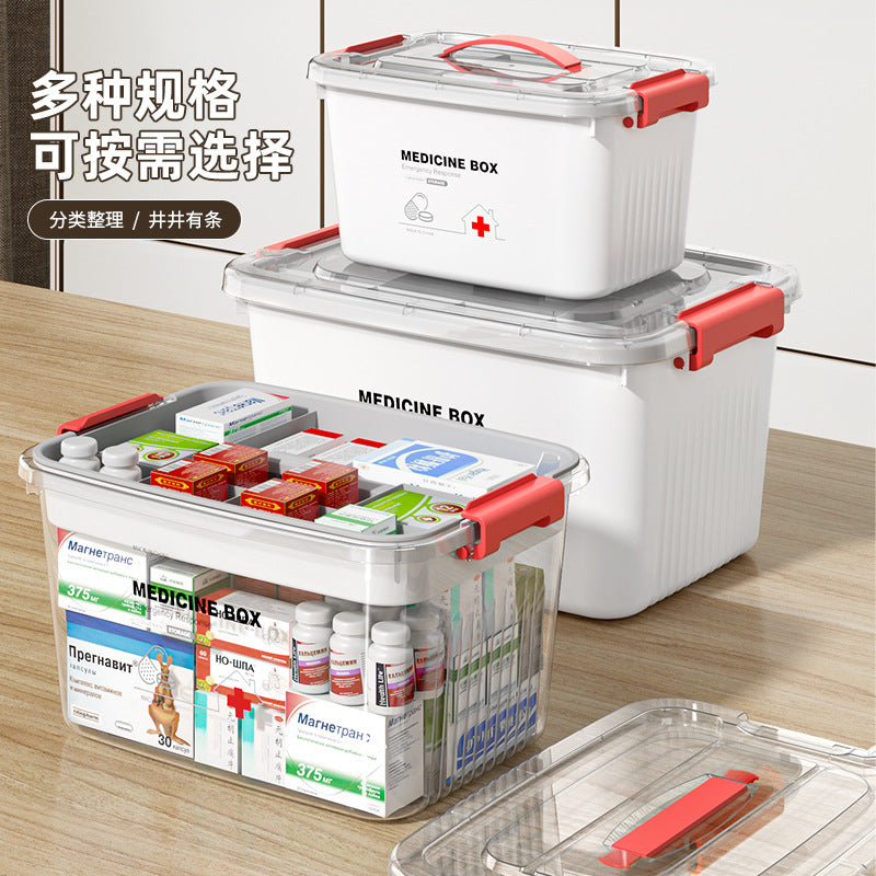 Multi-layer medicine box, large-capacity medicine storage box, household portable emergency medicine box, medical family first aid kit medicine box