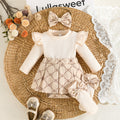 exclusive supply—baby girl college style suit, lace bow + short skirt, sleeveless dress two-piece set