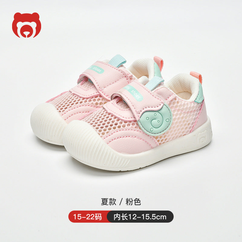 New baby sandals for boys, summer first walker shoes, 0-2 years old infant anti-slip soft sole mesh shoes for babies and toddlers, baby girl shoes