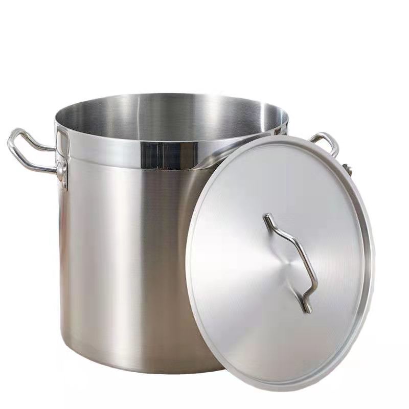Thickened three-layer composite bottom 304 stainless steel soup bucket with lid commercial for home canteen large soup pot induction cooker extra thick