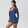 Cloud-feel outdoor leisure sports three-piece set: high-waisted, tight-fitting, pocketed, quick-dry yoga, pilates, running, and fitness apparel