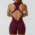 Spring high-intensity workout backless yoga bodysuit - zipper, barely-there feel, butt-lifting, tight-fitting gym suit for women 8594