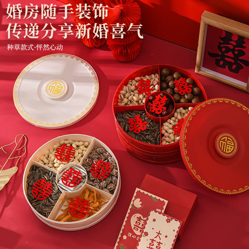 Chinese style for home multi-layer fruit plate living room coffee table fruit plate candy box dried fruit box new year festive melon seed box