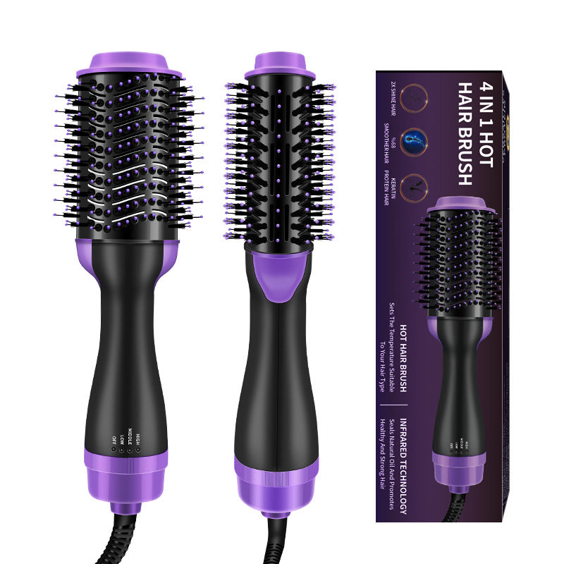Cross-border Middle East popular hot air comb straight roll dual-purpose curling iron negative ion straight hair comb multi-functional hot air comb wholesale