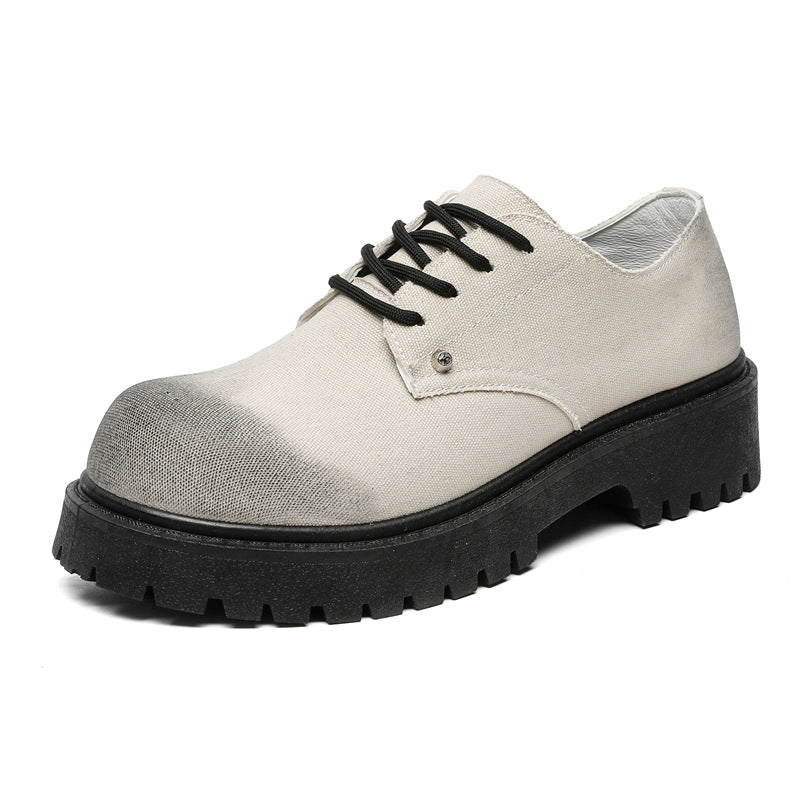 Workwear derby shoes for men 2026 original design big toe shoes for men spring breathable british style thick solecasual shoes