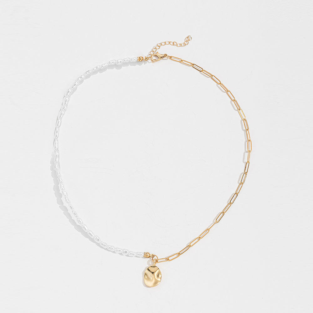 Women's pearl pendant wholesale: european and american cross-border design, mixed metal jewelry, high-end, unique, and trendy necklaces