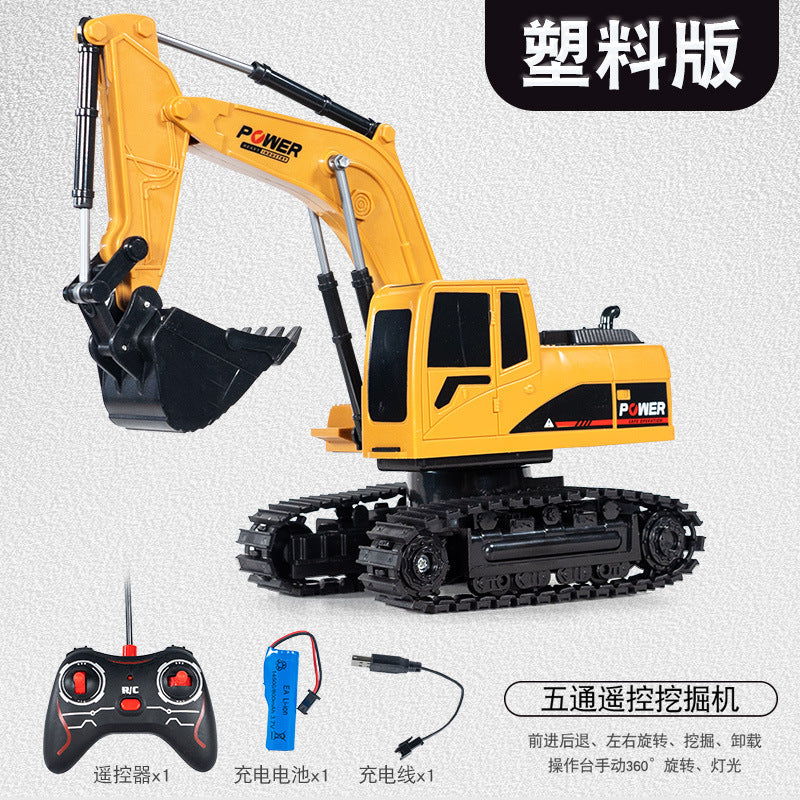 six-way alloy remote control excavator kids toys electric sound and light artificial engineering vehicle excavator model toys