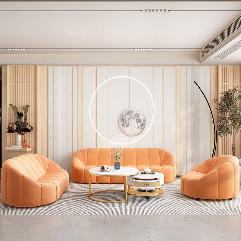 Nordic single minimalist fabric sofa and coffee table set - perfect for small spaces, home leisure, and guest reception