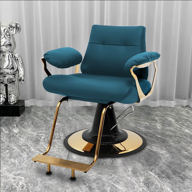 Influencer-approved barber chair - stainless steel, high-end salon chair for perming, dyeing, and cutting. features adjustable height, swivel function, and thickened padding. perfect for professional hair salons