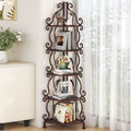 【foldable & no assembly】wrought iron bathroom corner shelf - freestanding organizer for bathroom, toilet, and kitchen