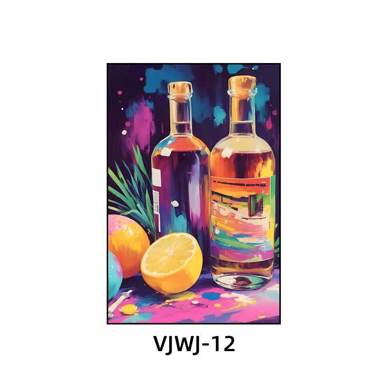 Bar KTV box decoration hanging pictures Cocktail bottle clear bar atmosphere music dining bar Bistro decoration painting