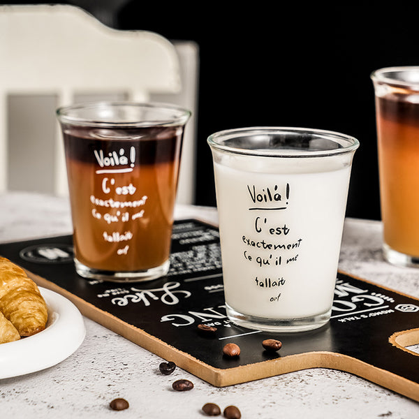 Roll mouth coffee cup ins wind high value water cup glass simple cold cup milk tea cup can be customized transparent cup