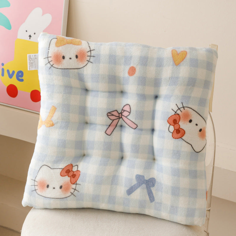All-season square chair cushion - home, classroom, student stool pad - non-slip base - kids' floor mat
