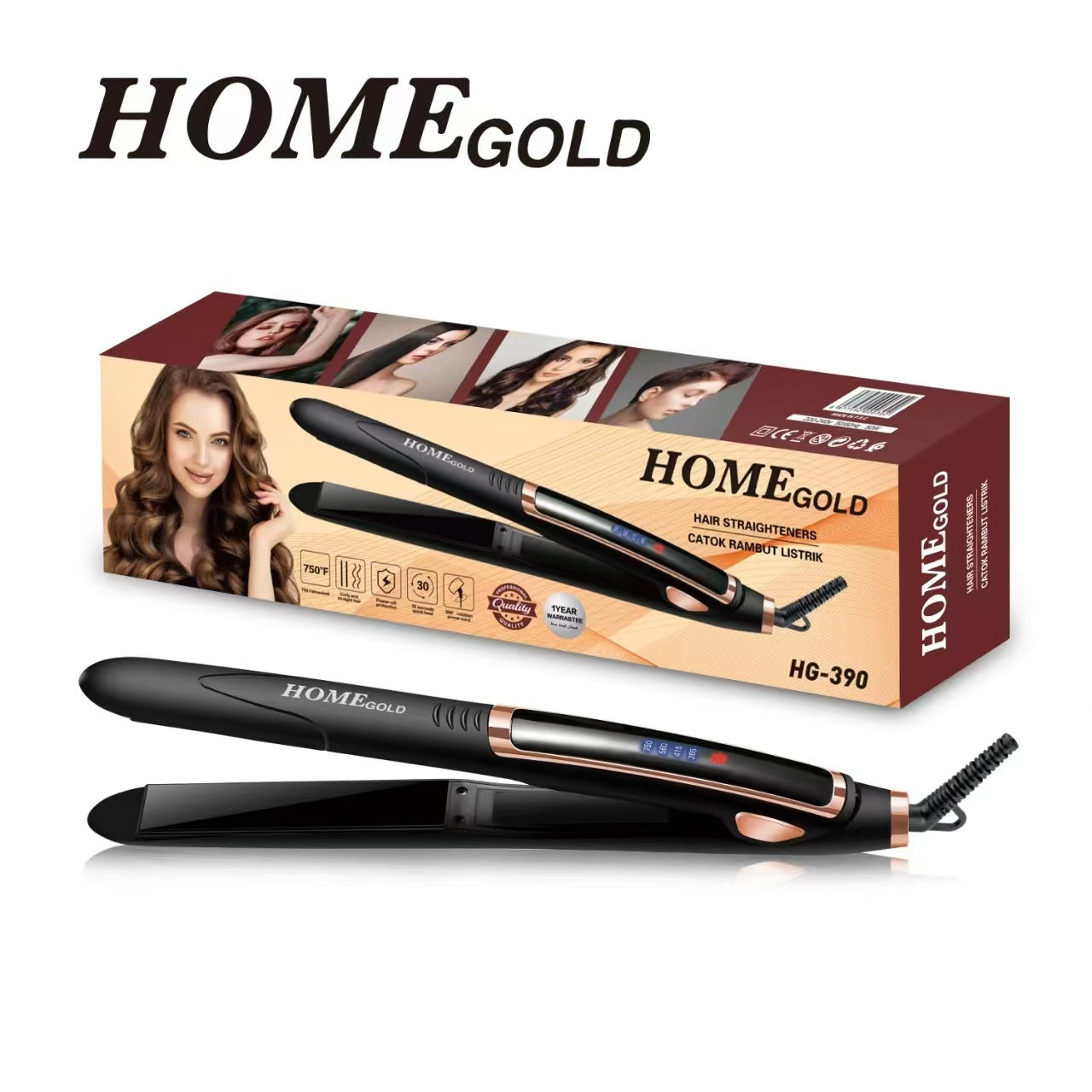 Cross-border new electric splint, hair straightener, curling iron, quick heating ceramic plate, wet and dry LED temperature control hair salon for home use