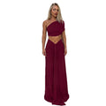 European and american women's clothing  summer new collection: solid color bandeau top, slim-fit strappy sexy ruched midi skirt set