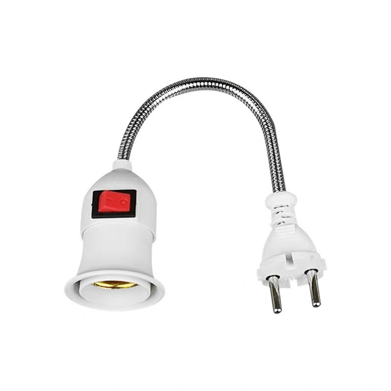 European standard lamp holder with switch socket lamp british standard hose lamp holder plug bedroom wall lamp e27 screw led plug lamp holder