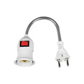 European standard lamp holder with switch socket lamp british standard hose lamp holder plug bedroom wall lamp e27 screw led plug lamp holder