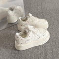 Thick solewhite shoes women's 2026springnew arrival women's shoes easiest for match student casual sneakers petites heightened bread shoes