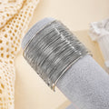 Punk wide version bracelet wholesale european and american cross-border jewelry brushed line alloy bracelet exaggerated golden open bracelet