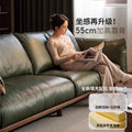 Bean bag sofa american retro oil wax living room medieval style three-person straight row small apartment first layer cowhide oil wax leather