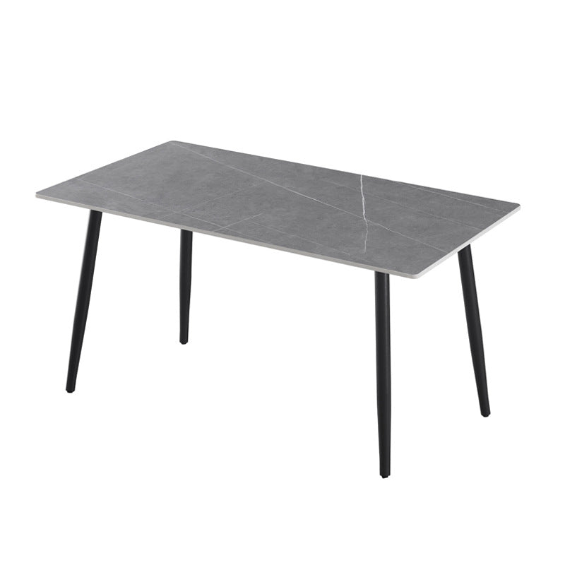 Nordic light luxury sintered stone dining table and chairs - modern minimalist design for small spaces, available in multiple sizes, rectangular shape, easy to clean