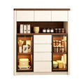 Medieval style sideboard changhong glass with lights for home restaurant tea storage cabinet cream style multifunctional water bar cabinet