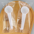 Individually wrapped plastic measuring spoons - 20ml for liquid masks, laundry powder, fertilizer, and water (20g)