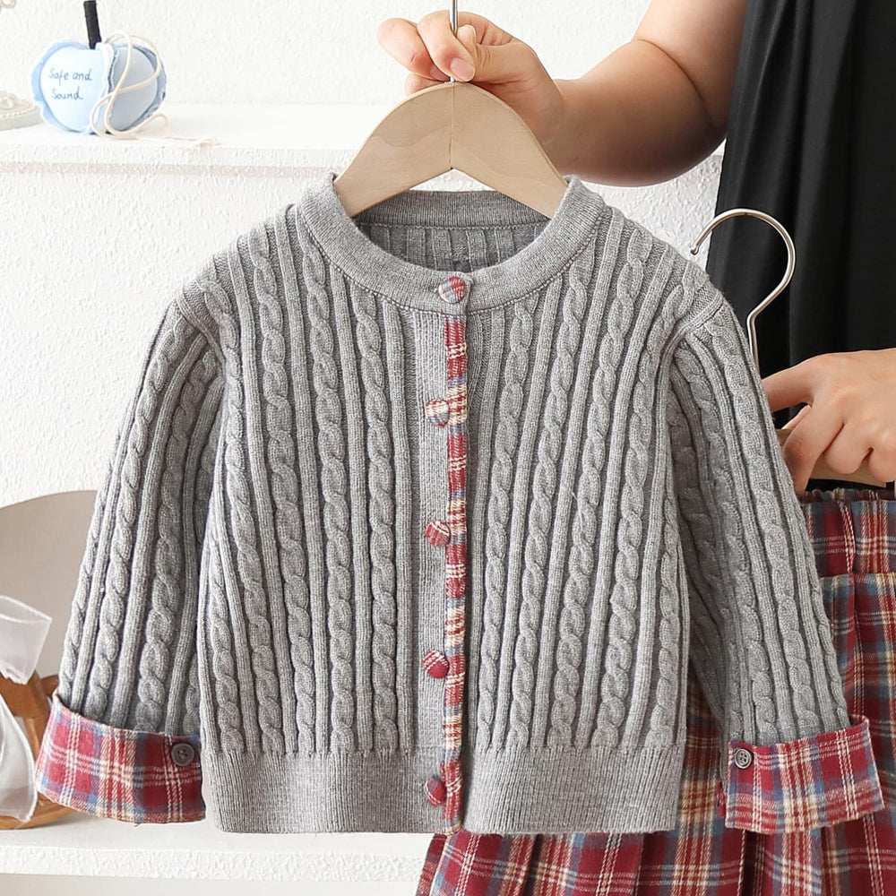 Girls' sweater set - new  autumn/winter collection - cable knit, preppy style, pleated skirt two-piece outfit