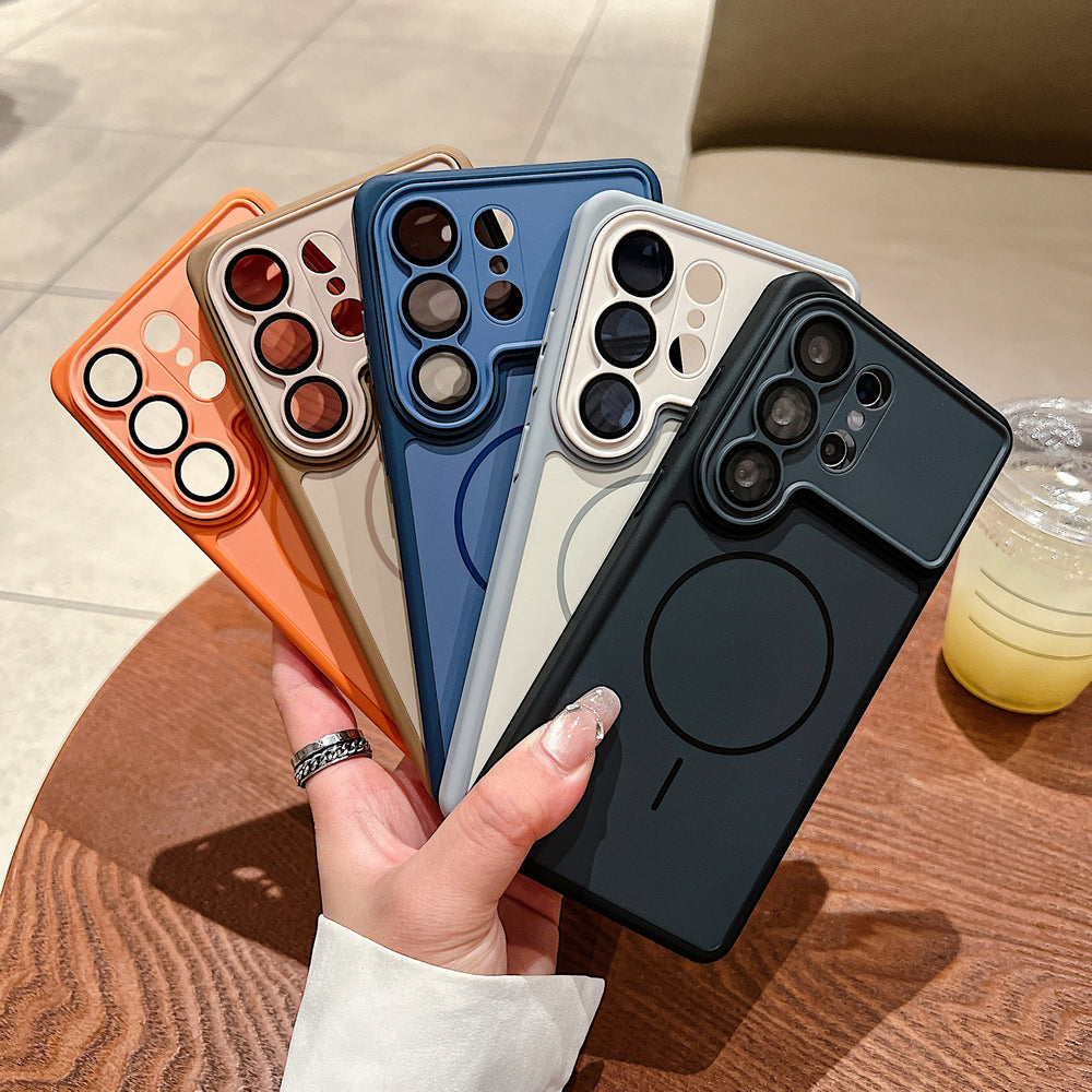compatible samsung s26 ultra phone case, premium matte finish with contrasting colors, skin-feel magnetic attachment, s26 plus drop-proof protective cover