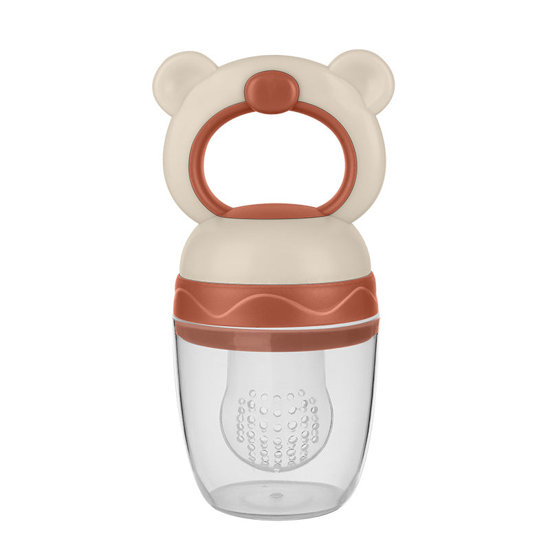 English card baby bite music fruit food supplement baby feeding food grade silicone food supplement tool fruit and vegetable music