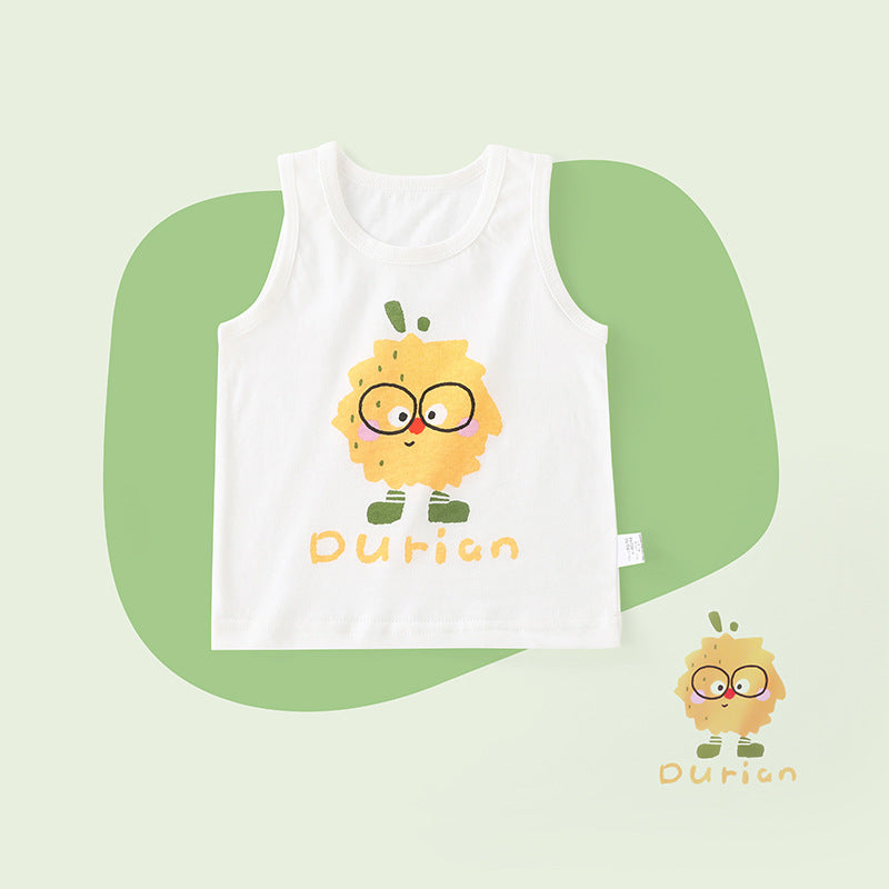 New lightweight summer pure cotton baby tank top - sleeveless undershirt for kids, breathable and sweat-absorbent infant clothing