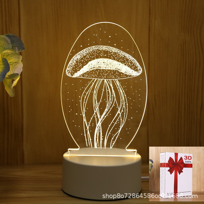 3d night light acrylic children's cartoon logo birthday gift table lamp led ambient light touch control eye protection