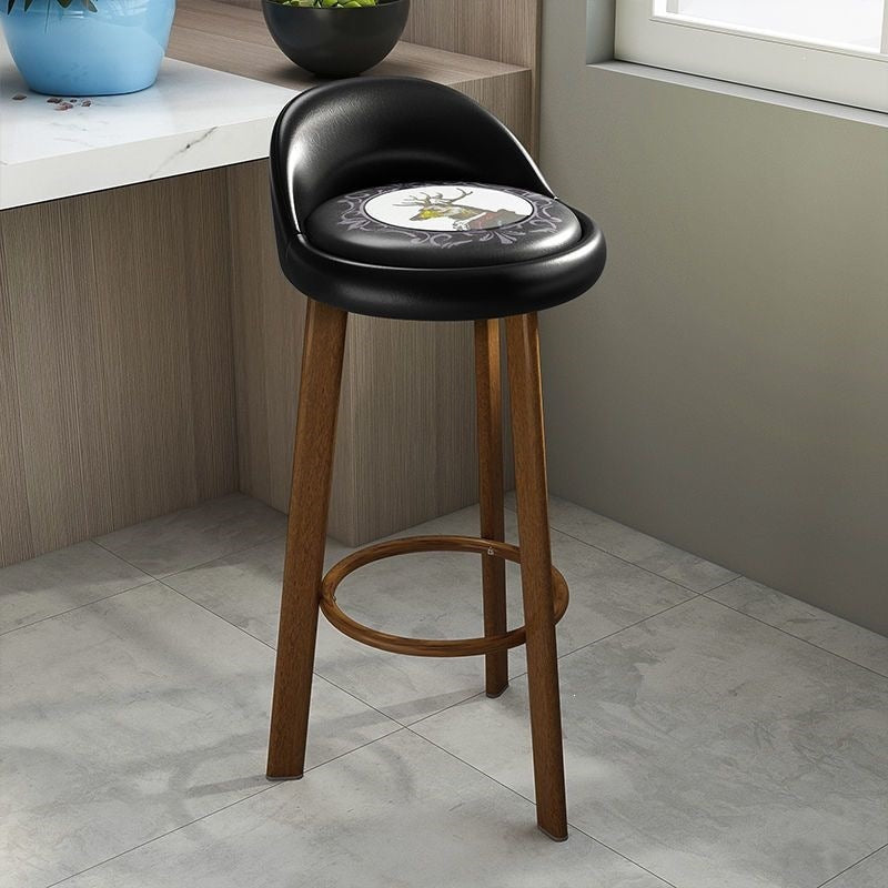 Bar stool, light luxury modern minimalist design, backrest included, bar-specific chair, high stool for home use, bar chair, solid wood