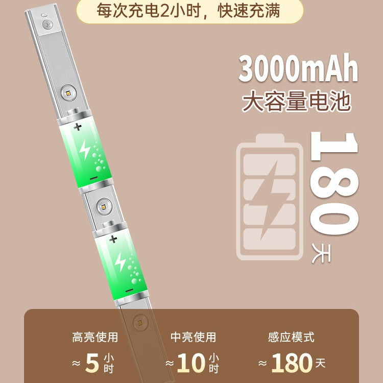 Smart human body induction light ultra-thin cat eye hill ripple light strip led rechargeable wardrobe wine cabinet cabinet light strip