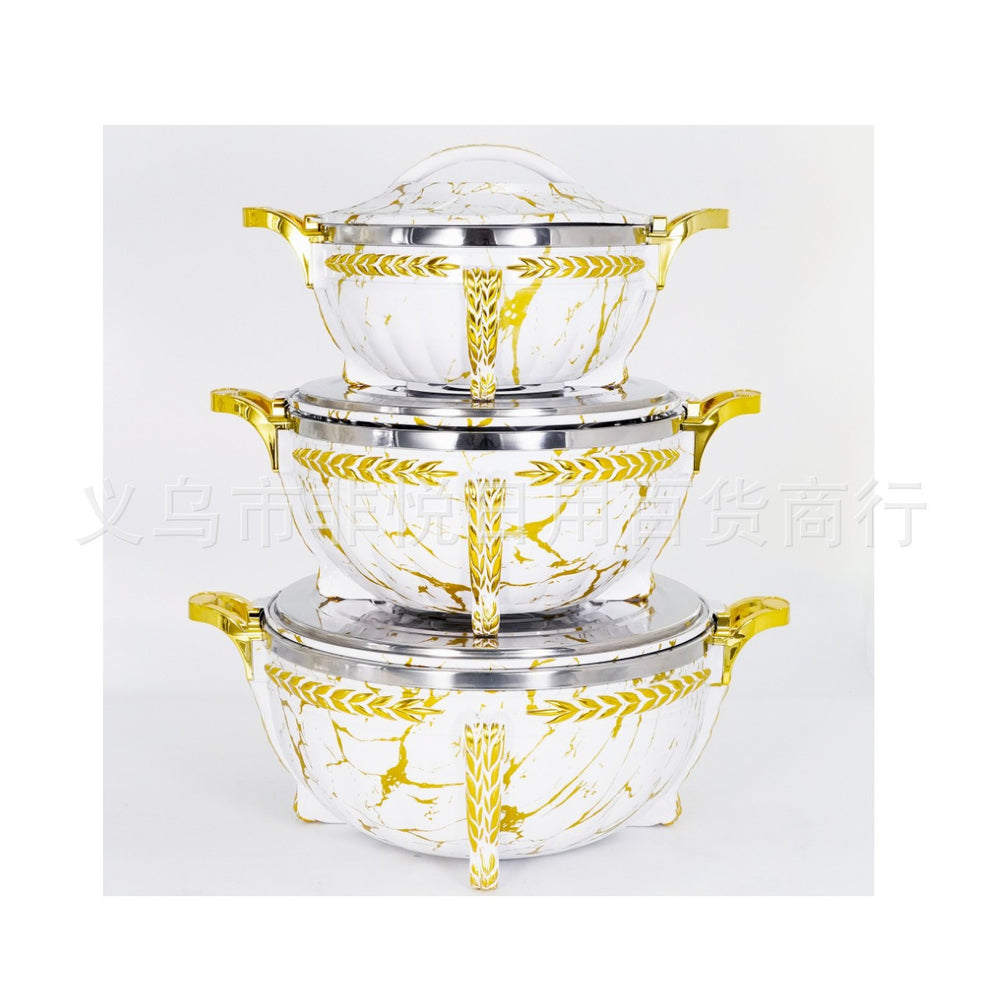 Factory direct sales cross-border hot-selling stainless steel insulation bucket white stone pattern black stone pattern light gold handle classic cross-border hot-selling