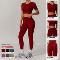 autumn/winter new women's activewear set: high-waisted, high-stretch, quick-dry workout outfit for pilates and yoga