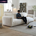 Fabric sofa italian style minimalist living room small apartment minimalist big black cow chenille velvet sofa straight row modular sofa