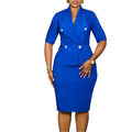 C8648 european and american export women's clothing cross-border new arrival large lapel five-sleeve high-waisted bodycon elegant african dress