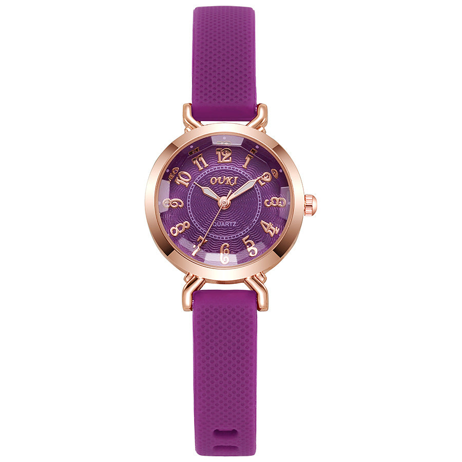 New arrival ultra-thin women's small dial watch alloy luxury quartz watch plaid silicone strap fashion watch watch