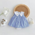 Korean style girls' dress  new girls' princess dress, stylish girls' sailor collar vest dress with bow